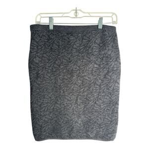 Eileen Fisher Black and Gray Wool Blend Sweater Mini Skirt